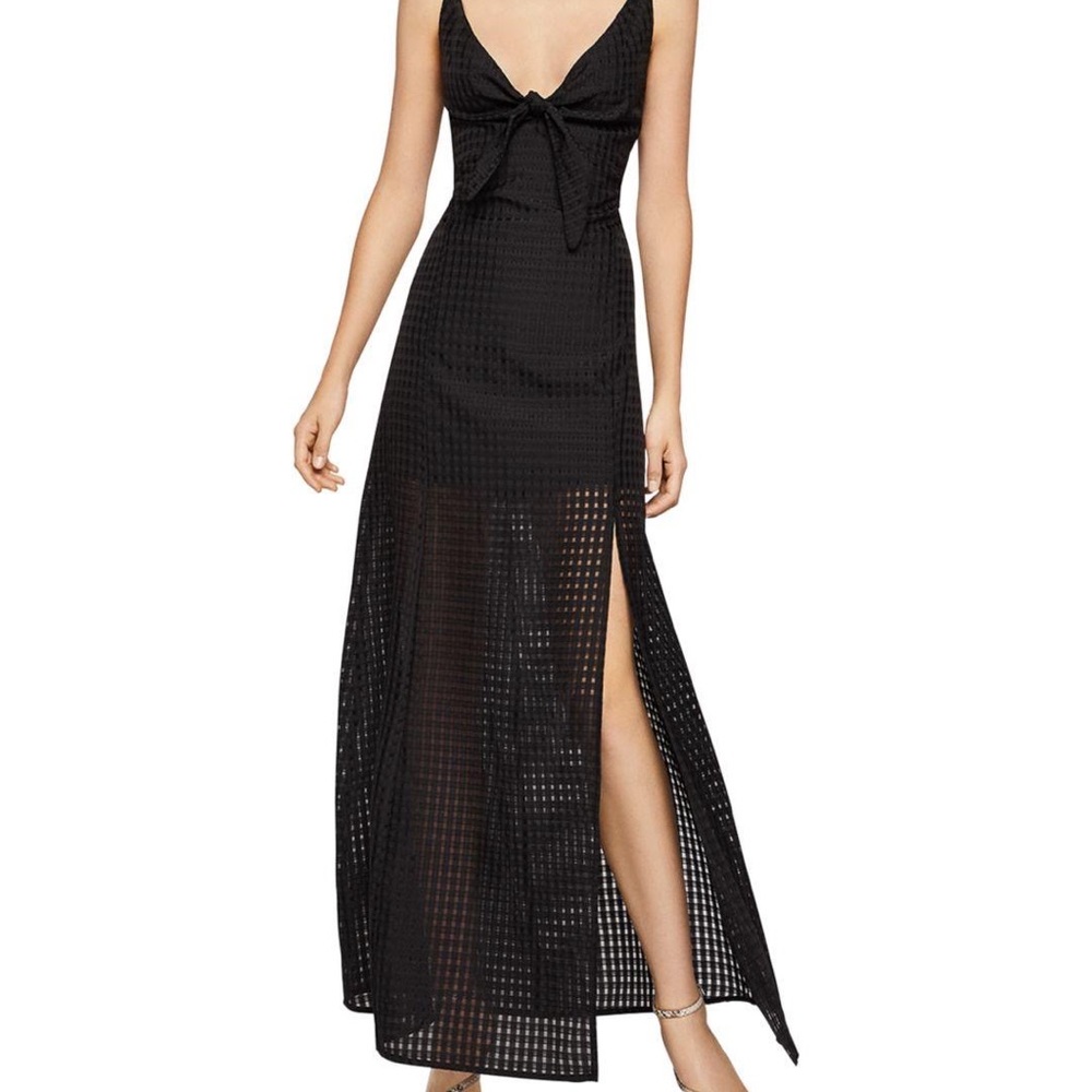 BCBGeneration Checkered Bow Maxi Dress